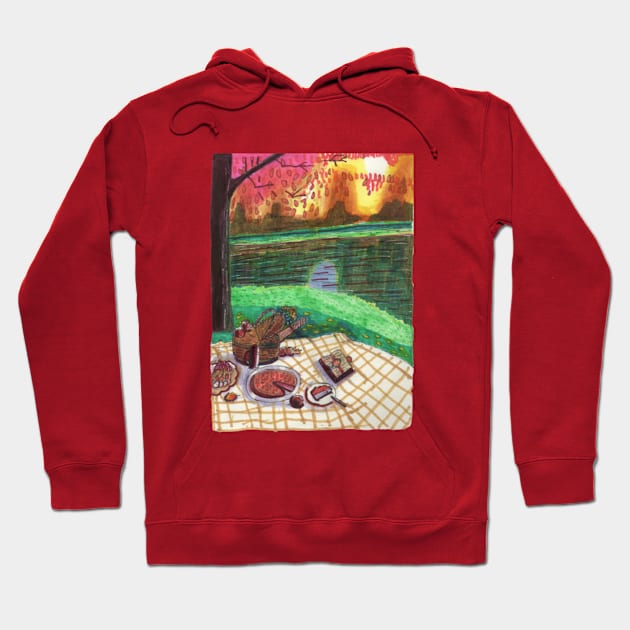 Picnic by the River Hoodie by Mila-Ola_Art